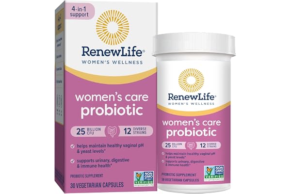 Renew Life Women's Probiotics 25 Billion CFU Guaranteed, 12 Strains, Shelf Stable, Gluten Dairy & Soy Free, 30 Capsules, Ulti