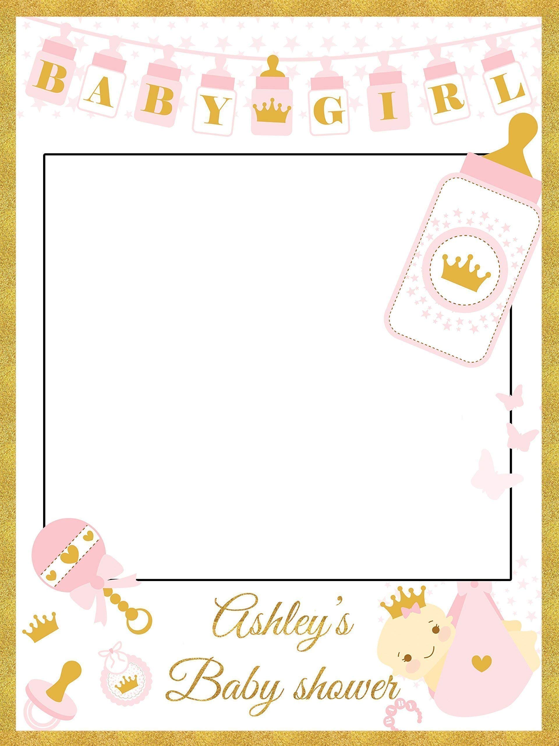 Custom Pink Gold Princess Crown And Toys Royal Baby Shower Photo