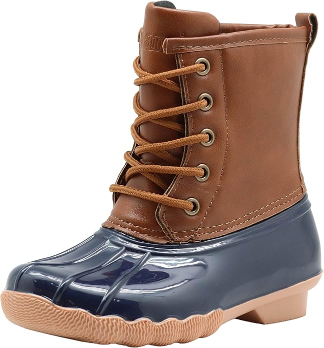 Apakowa Kids Girls Boys Duck Boots Waterproof Rain Boot