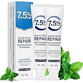 Nano Hydroxyapatite Toothpaste for Adults with Sensitive Teeth, 7.5% nHA, SLS &amp; Fluoride Free, 2Pack, Dentist-Formulated, Strengthens Enamel, Protects Gums, Freshens Breath &amp; Whitens Teeth