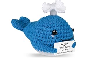 GWHYGIFTS Funny Crochet Whale Mom Gifts from Daughter Son,Mothers Day Birthday Gift for Mama Step New Mom Mother in Law,I Whale Always Love You Small Cute Handmade Knitted Stuff,Emotional Support Crochet Decor
