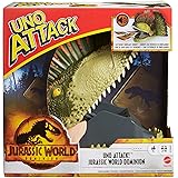 Mattel Games ​UNO Attack Jurassic World Domination Card Game for Kids & Family Night with Dinosaur Card Launcher, Lights & So