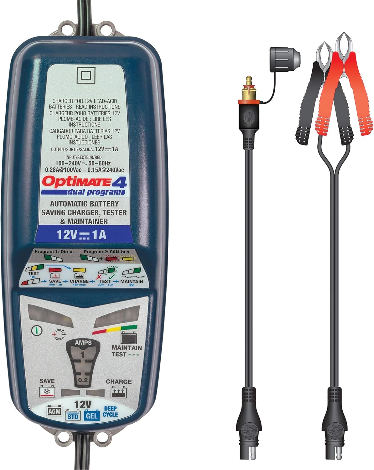 OptiMATE 4 CAN-bus edition, TM-351 8/9-step 12V 1A battery Saving charger-tester-maintainer: Automotive