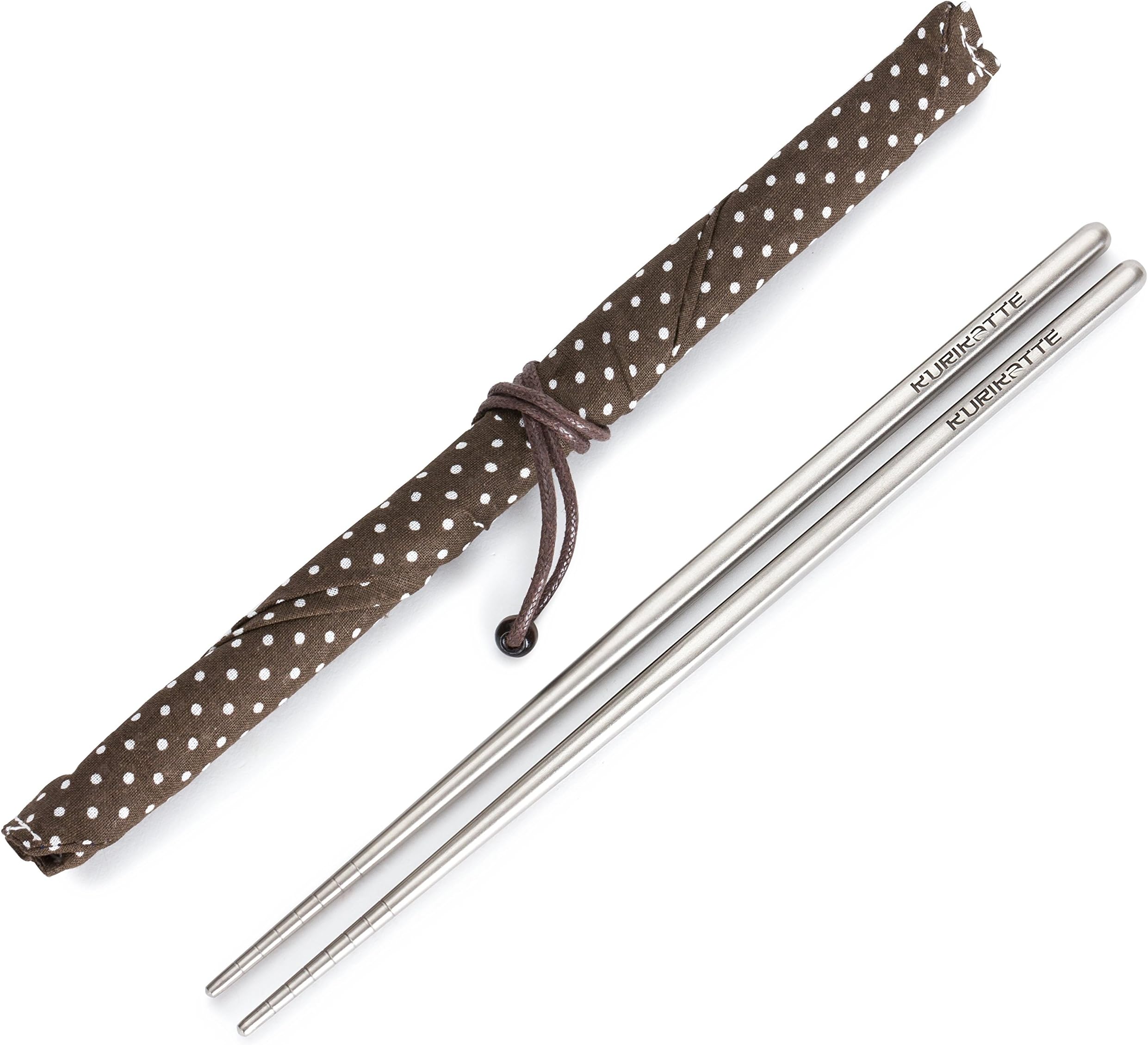 Square Titanium (Ti) Chopsticks Extra Strong Light as a Feather Food Grade with Stylish Carrying Case. Perfect for Camping Picnics Outdoors and Elegant Dining. (1 Pair)