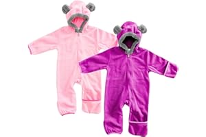 Cuddle Club Fleece Baby Bunting Bodysuit with Hood, Convertible Mittens & Booties, Car Seat Friendly, Soft & Warm, Easy Zip