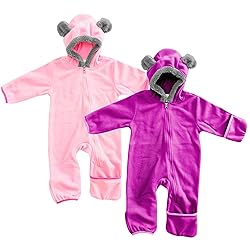 Cuddle Club Fleece Baby Bunting Bodysuit 2 Pack