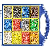 haisstronica 5000 PCS Wire Ferrules Kit, AWG 22-7, 12 Sizes | Stranded Wire Termination, Exact Per-Size Counts, Control Panel Wiring, Reusable Compartment Case