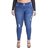 YMI Womens YMI Jeans Women's Plus 3-Button Essential Skinny Jeans