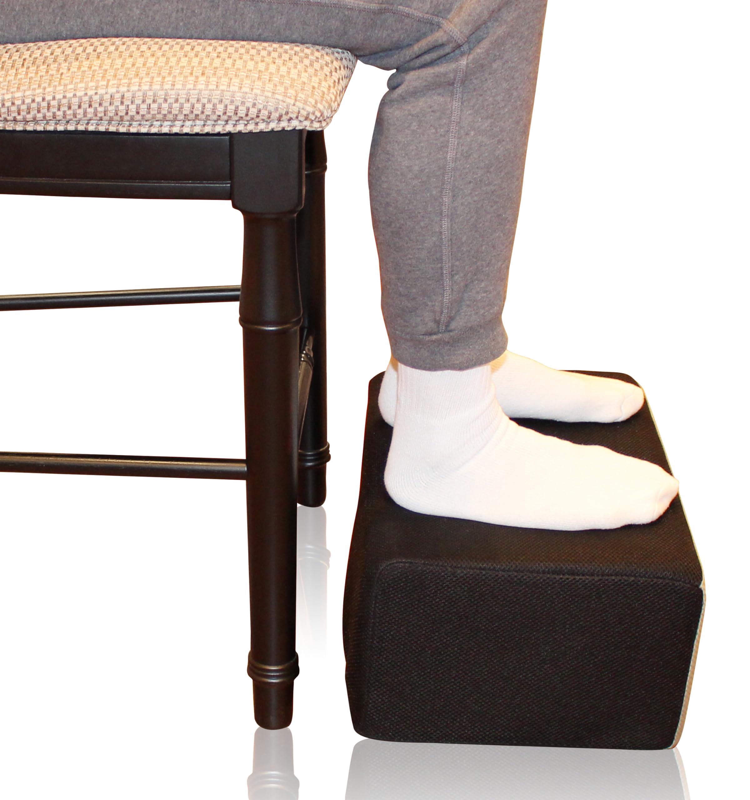 InteVision Extra Large 2-in-1 Footrest for Added Height - Premium Foam Cushion Works Great for Under Desk or bar - Will not Slide on Any Surface (17.5