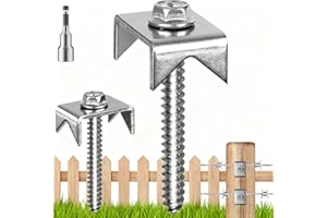 HAGWARE Fence Staples Fencing Staples, 205Pcs Fence Screws SUS304 Fence Nails, Reusable Wire Fence Staples for Wire Fencing, Fence Post Screws for Mesh and Woven Fencing