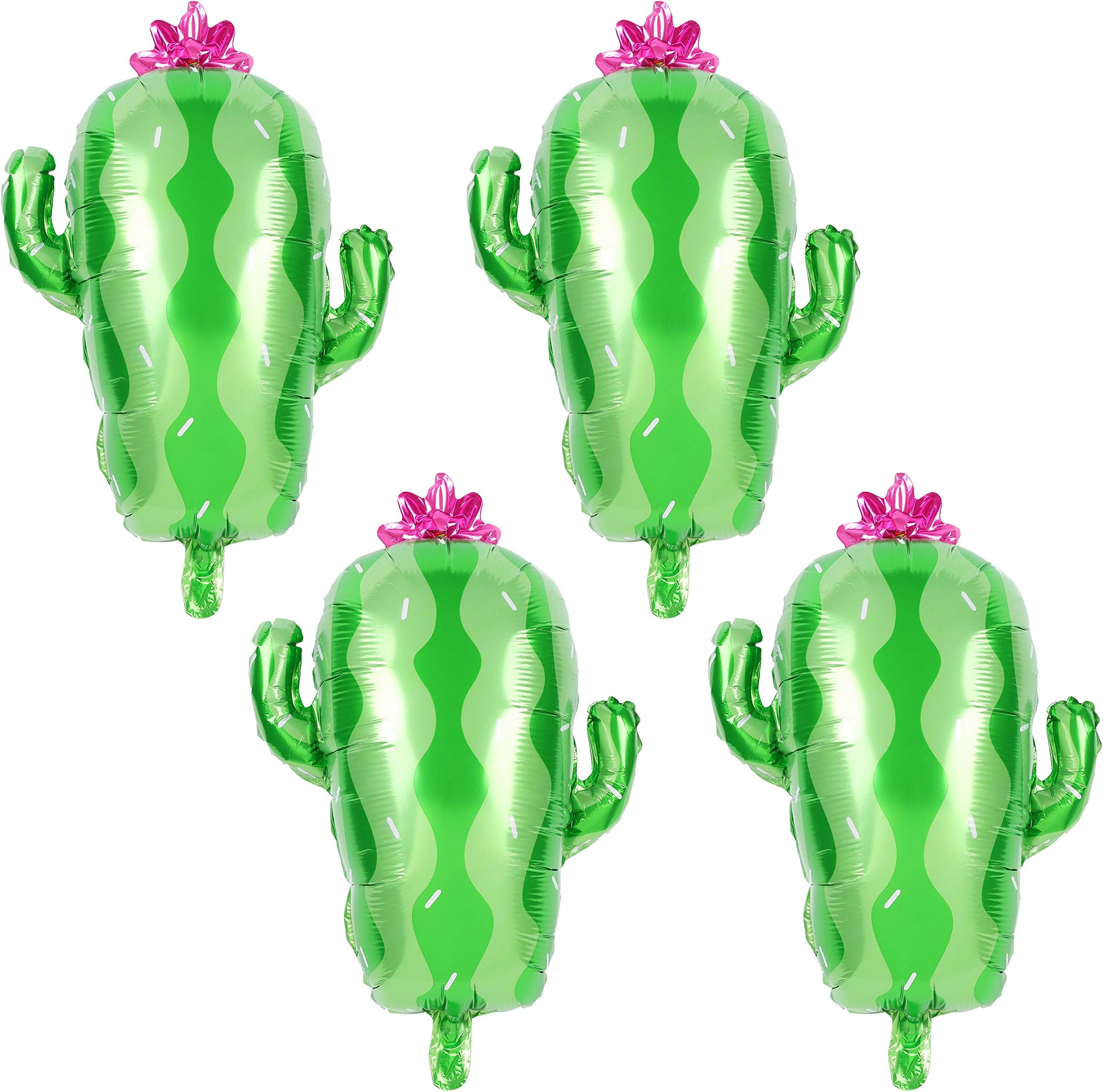 Cactus Foil Mylar Balloon Birthday Party Decoration Mexican Final Fiesta Theme Party and Taco Bout a Paty Large Green 4 Pieces