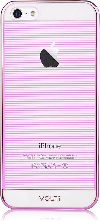Amazon Vouni Iphone Se ケース Iphone 5s Iphone 5 ケース クリア ハード カバー Pc素材 フレーム 横縞 メッキ加工 耐衝撃 軽量 薄型 おしゃれ かわいい 脱着簡単 パープル ケース カバー 通販