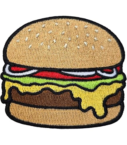 Toppa Termoadesiva E Da Cucire A Forma Di Hamburger - U24 Grazia - 9x6 Cm