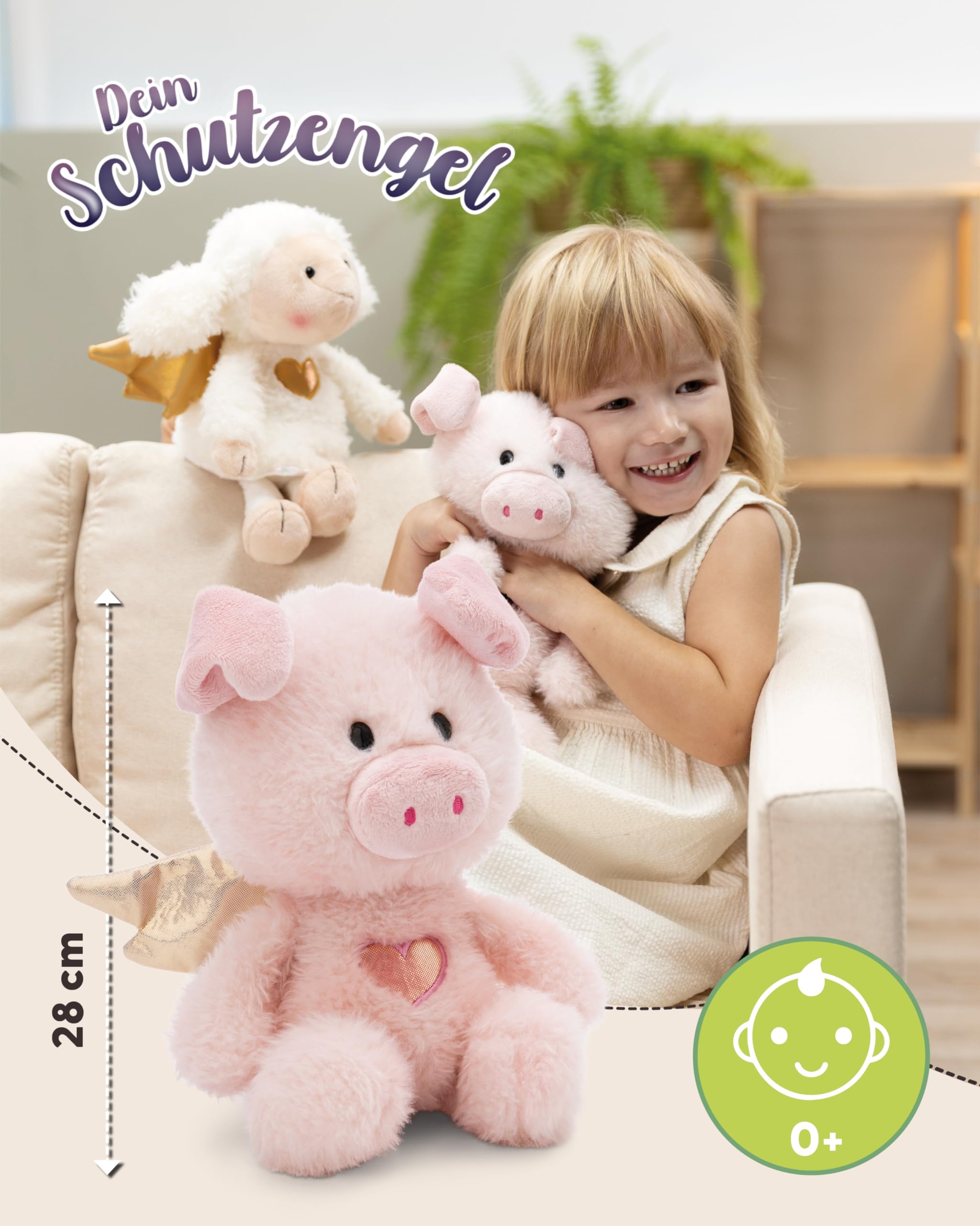 NICI Kuscheltier Schutzengel Schwein La La Piggie 28cm in Geschenkbox - rosa - Weiches Plüschtier – niedliches Stofftier zum Kuscheln & Spielen – tolle Geschenkidee für Kinder & Erwachsene - 61451 2