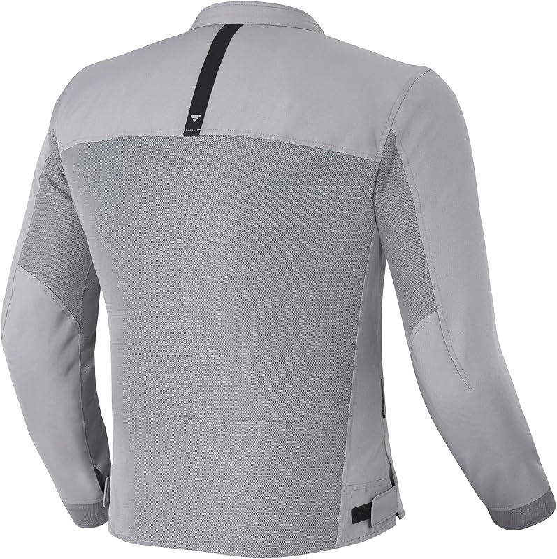 Casaco de moto masculino OPENAIR | Casaco de moto de malha de verão leve e respirável com proteções CE nas costas, ombros, cotovelos, ajuste de largura (Cinzento, XL)