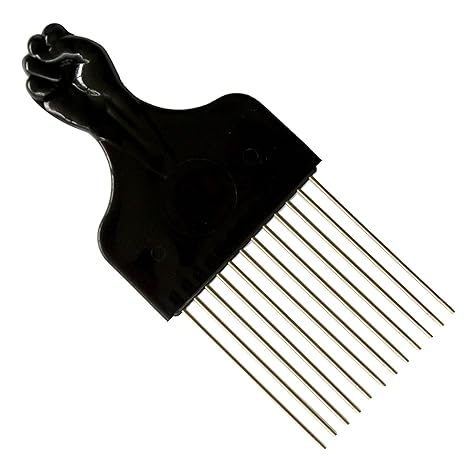Buy Ssk Square Afro Pick With Black Fist Metal African American