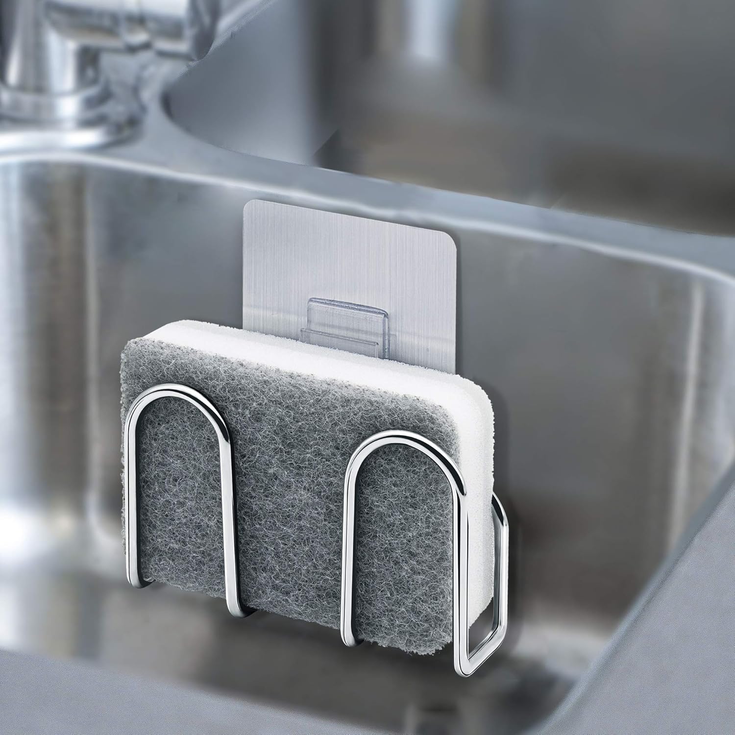 Syosin Sponge Holder Sink Caddy Bathroom Sus304 Stainless Steel No Drilling Adhesive Hold Suction For Kitchen Quick Drying Dish Racks Kitchen Dining Rayvoltbike Com