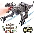 MAMABOO Remote Control Dinosaur Jurassic T Rex Toys for Boys Electronic RC Spray Raptor 2.4Ghz Walking Roaring Tyrannosaurus Rex Realistic 18.1" Rechargeable Birthday Gift for Kids Girls 3 4 5 6 7