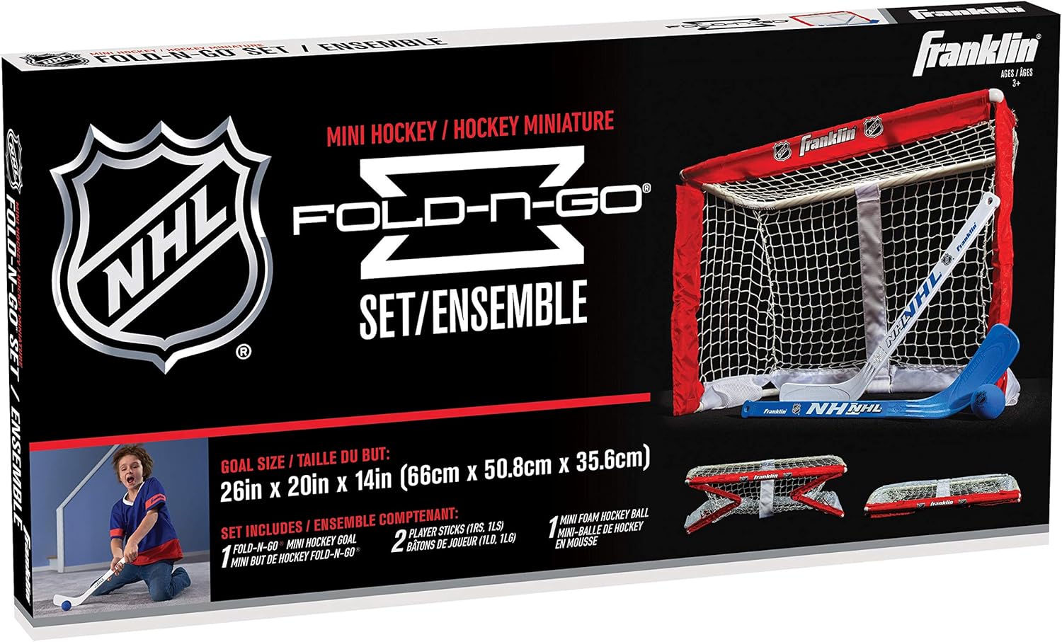 Franklin Sports Knee Hockey Goal Set - Mini Hockey Goal Set - Kids Hockey Set - Easy Transport with Exclusive Fold-N-Go Design - NHL - Great for Kids : Sports & Outdoors