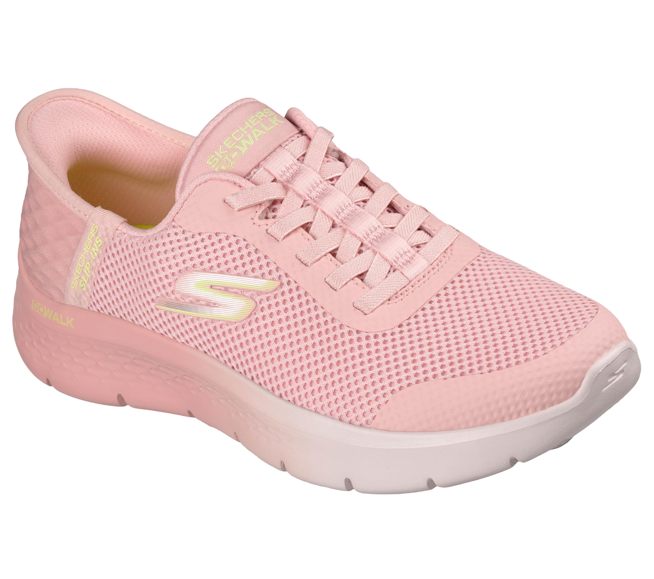 Skechers Women's Go Walk Flex Hands Free Slip-Ins-Grand Entry Sneaker, Pink/Lime, 10 Image