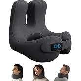 Everlasting Comfort Upgraded Neck Pillow for Airplanes &ndash; Memory Foam Travel Headrest for Flying &ndash; Portable Multi-Position Travel Pillows with 360&deg;Support &ndash; Long Flight Essentials for Sleep &amp; Home Use