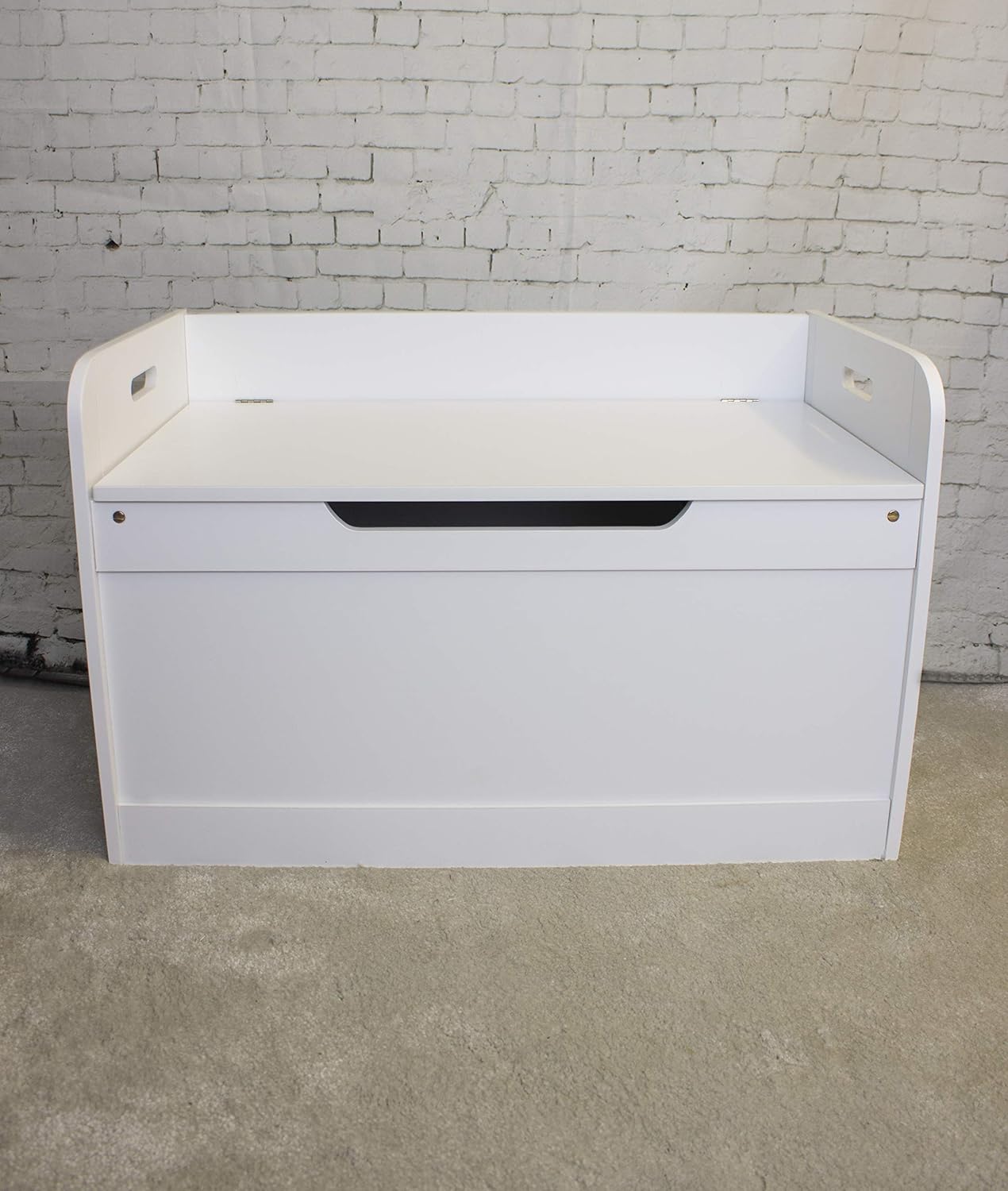 HomeZone® Large White Square Style Toy Box Toy Storage Chest For Toys