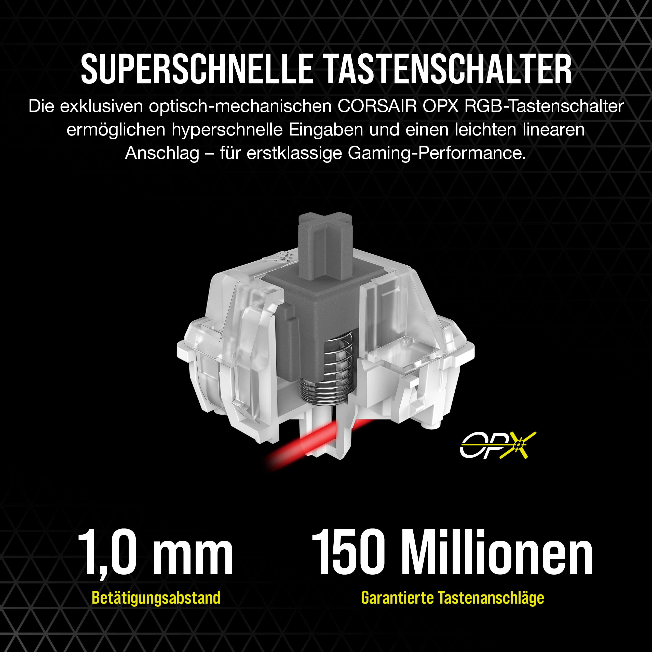 Corsair K60 PRO TKL RGB Tenkeyless Optisch-Mechanische Kabelgebundene Gaming-Tastatur - OPX Linear-Schalter - Polycarbonat-Tastenkappen - iCUE-Kompatibel - QWERTZ DE - PC, Mac, Xbox - Schwarz 3