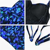 WIN.MAX Aqua Spots Tummy Control Swimsuit Plus Size Ruched Push Up Monokini UK10 view 6