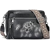 VIMUTI Crossbody Bags for Women Trendy, Vegan Leather Crossbody Purses Travel Shoulder Handbags Embossed Design