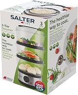 Salter 3 Tier Electric Food Steamer 7.5L - Stackable, BPA Free, 500W view 3