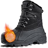 FREE SOLDIER Mens Snow Winter Boots for Men Warm Fleece Lining Winter Ski Shoes Waterproof Insulated Booties