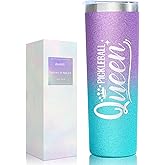 Onebttl Pickleball Gifts for Women, Gifts for Pickleball Lovers, Pickleball Accessories, 20 oz Stainless Steel Skinny Tumbler with Lid, Pickleball Queen (Purple)