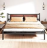 Sismplly King Size Bed Frame with Wooden