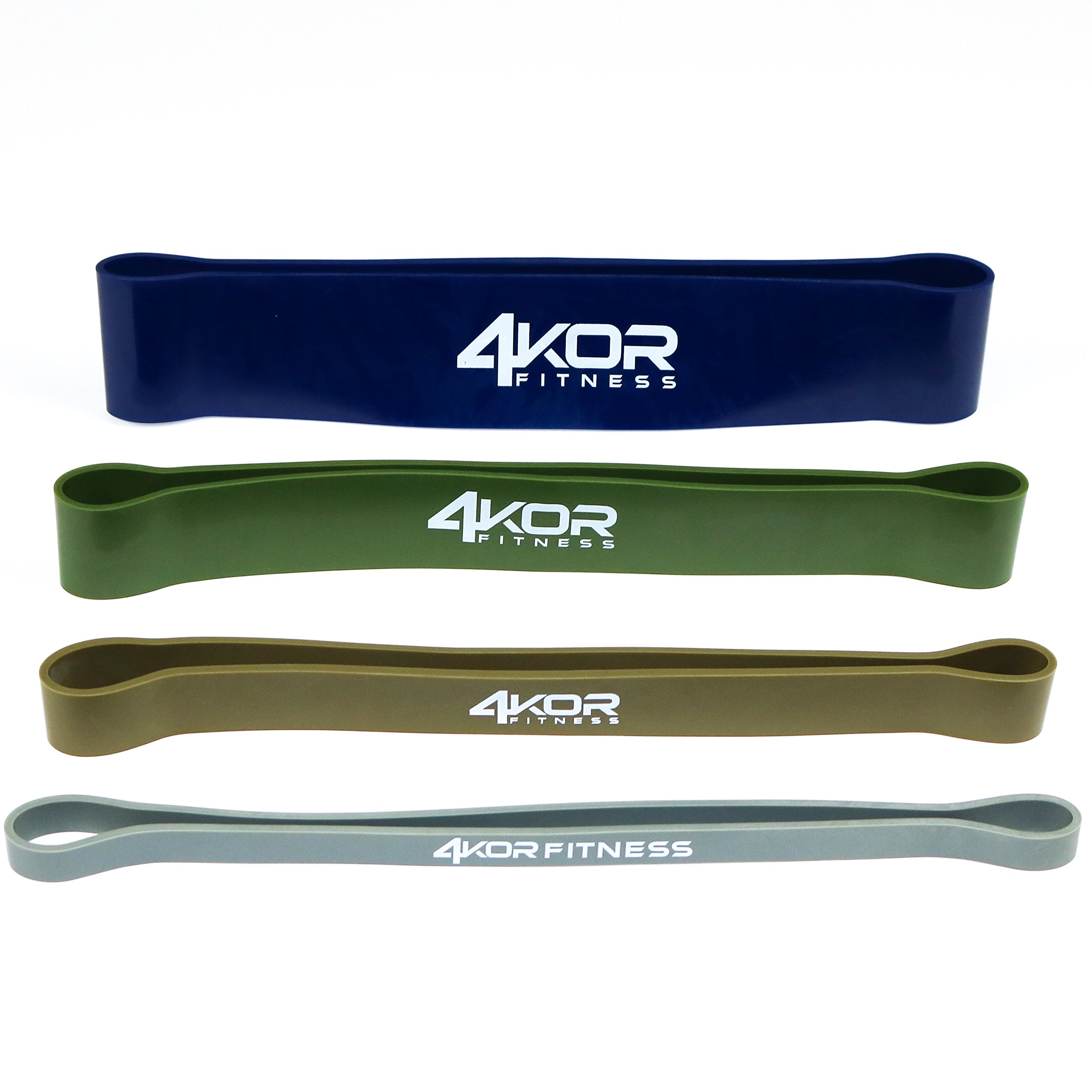 Extra Thick Exercise Resistance Bands - Set of 4 Loop Bands by 4KOR Fitness (15 to 60 lbs) โ image 1