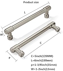 khtumeware 6 Pack Brushed Satin Nickel Cabinet
