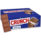 CRUNCH Milk Chocolate Candy Bars, Full Size,18 Bars, 1.55 Oz | Full size individually wrapped candy chocolate bars, sweet treat with milk chocolate and crunchy crisped rice