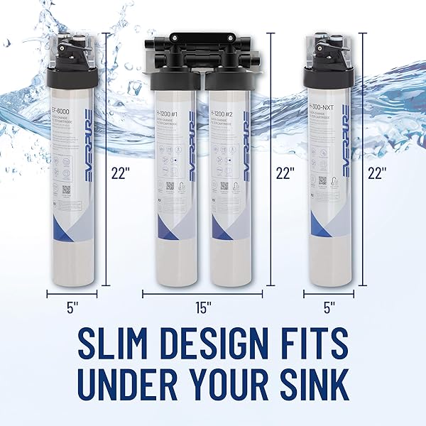 PENTAIR EVERPURE H-300-NXT QUICK-CHANGE FILTER CARTRIDGE, EV927441, FOR USE IN EVERPURE H-300-NXT DRINKING WATER SYSTEMS, 300 GALLON CAPACITY, 0.5 MICRON