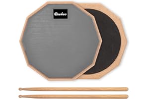 Deekec Drum Practice Pad 8 Inches for Drumming Silent Practice Drum Pad 2-Sided With 5A Drum Sticks (Grey)