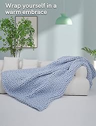 YnM Knitted Weighted Blanket, Hand Made Chunky Knit