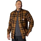 Carhartt Mens Relaxed Fit Flannel Sherpa-Lined Shirt Jac
