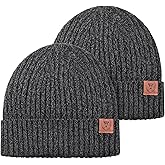 OZERO Knit Beanie Winter Hat, Thermal Thick Polar Fleece Snow Skull Cap for Men and Women