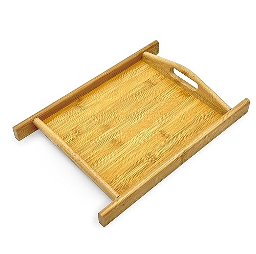 Bam&Boo Natural Bamboo Serving Tray Stylized with Handles
