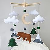 Woodland Mobile for Crib Bear Baby Mobile for Crib Woodland Crib Mobile for Boys Girls Forest Baby Nursery Mobile for Bassinet