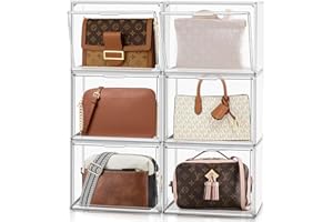 EDS FAM 1 Pack Size 14 Acrylic Boot Shoe Box, X-Large Handbag Organizer Clear Storage Bins with Magnetic Lid Acrylic Display Case for Shoes, Book, Cosmetic, Figures, Collectibles, Purse