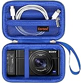 Canboc Carrying Case for Sony RX100 VII/ RX100 VI/ RX100 V/ RX100 IV/ RX100 III Compact Digital Camera, Point and Shoot Vlogging Camera Bag, Zipper Mesh Pocket fits USB Cable, Batteries, Blue