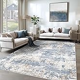 6x9 Area Rugs for Living Room, Washable Modern Abstract Large Area Rug Neutral Soft Non Slip Kids Rug Stain Resistant Indoor Carpet for Bedroom Nursery Dining Room Playroom Home Office(Blue, 6'x9')