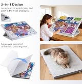 LAVIEVERT Tilting Puzzle Board 1000pc Light Gray Felt Stand Cover 5 Drawers view 2