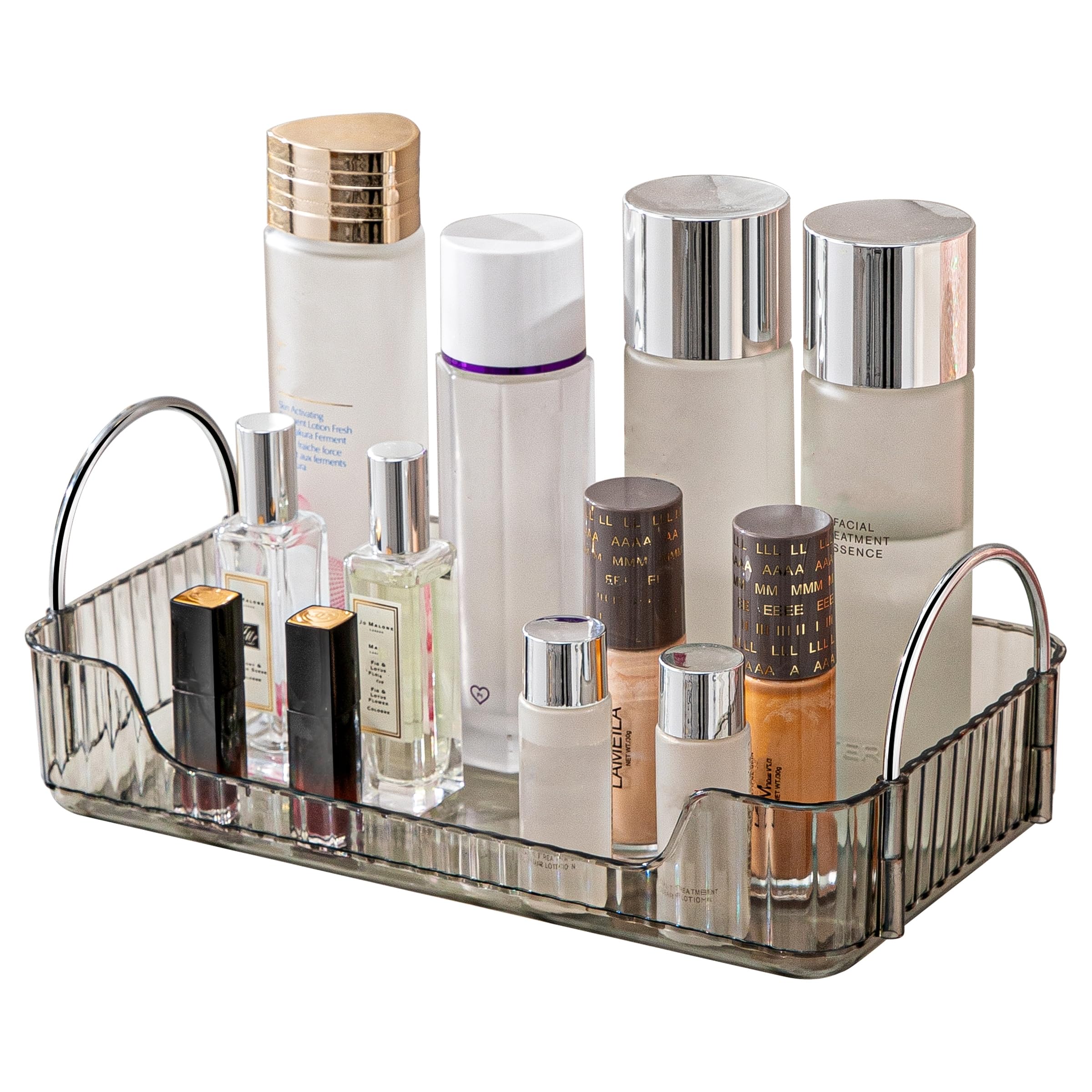 Vanity Trays, Skincare & Makeup organiser Shelf for Bathroom Counter, 1 Tier, Grey