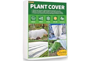 FIFNIM 10x40FT Plant Cover Freeze Protection 1.06 oz/yd² Winter Floating Row Covers for Garden Raised Bed Reusable Frost Cloth Blanket for Vegetables/Tree/Flower/Fruit Outdoor Plants