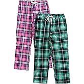 Esenchel Women's Petite Cotton Flannel Pajama Pants with Pockets